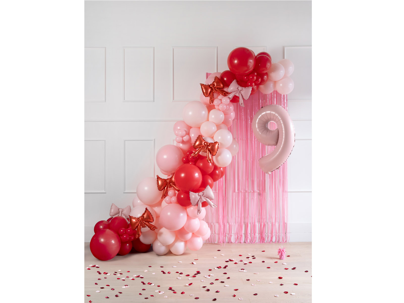 Balony foliowe do girland Kokardy 25,5x25cm pudrowy róż 5szt FB269-081PJ PartyDeco